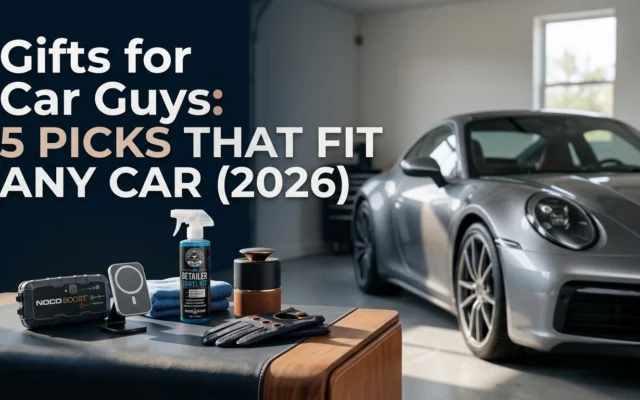 Practical gifts for car guys including car cleaning supplies and car organization accessories