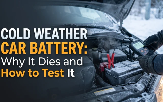 Car battery testing in cold weather to identify causes of winter battery failure